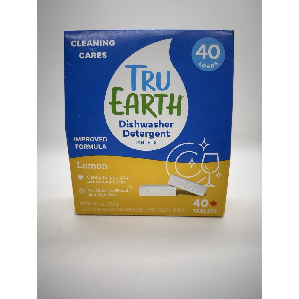 Tru Earth Dishwasher Detergent Tablets Lemon Scent 40‎ Tablets Cuts Grease